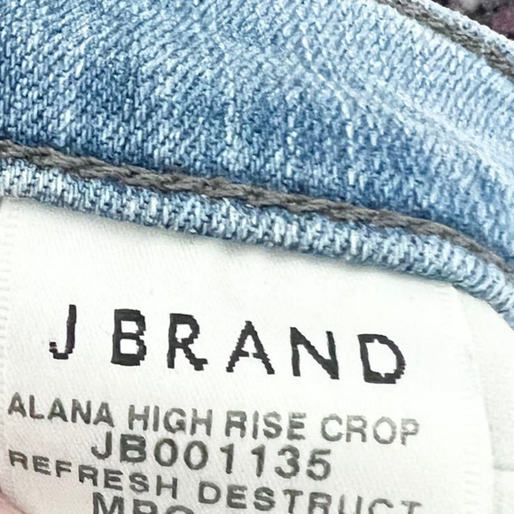 New J Brand Alana Jeans Women's 29 High Rise Crop Light Wash Distressed Skinny - Picture 6 of 8